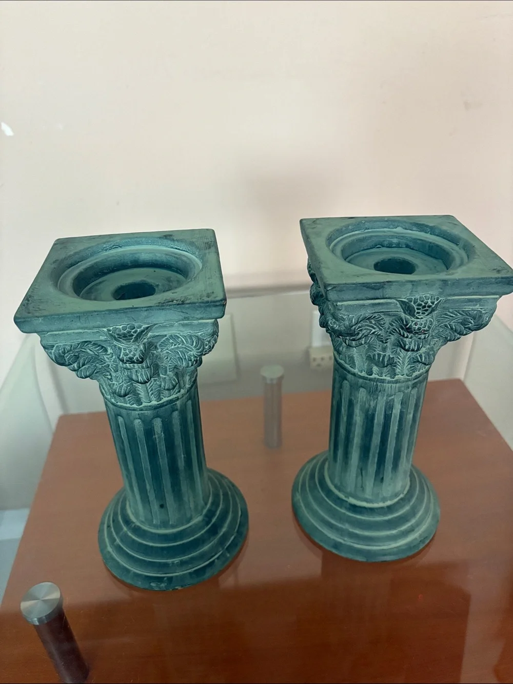 Column Candle Holders  set of 2